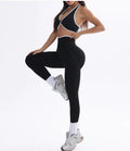 Women's Contrast-Color Yoga Outfit Set