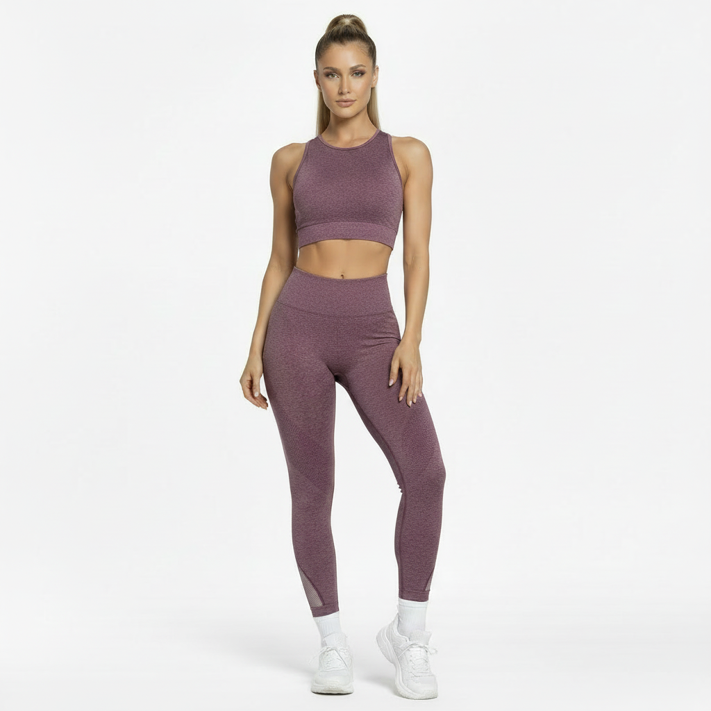 Women's Floral Print Yoga Set with Bra and Pants